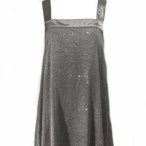 Oya Silver Grey Chiffon Dress Multi Layers